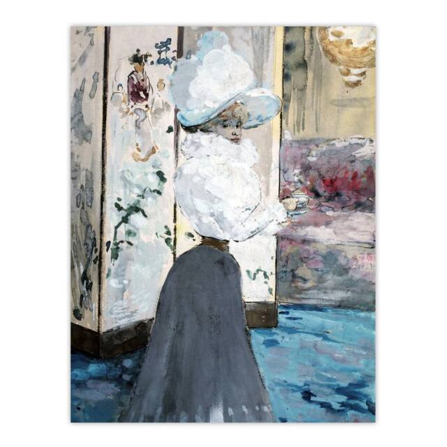 "Artery8 Henry Somm Woman & Japanese Folding Screen Wall Art Print - Size: W12"" x H16""" - image 1
