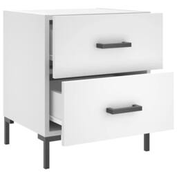 Berkfield Home Modern Bedside Cabinet White 40x35x47.5 cm Engineered Wood - thumbnail 5
