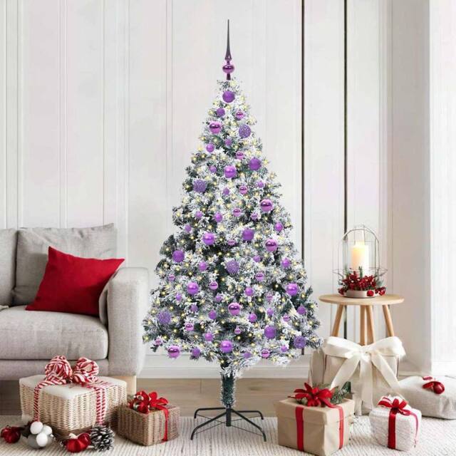 Berkfield Home Artificial Christmas Tree with 300 LEDs with Stand Green 180 cm - image 1