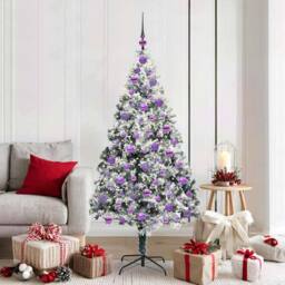 Berkfield Home Artificial Christmas Tree with 300 LEDs with Stand Green 180 cm - thumbnail 1