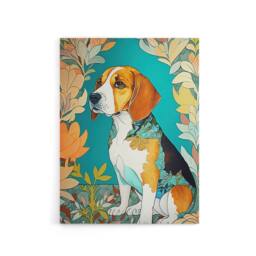 "Artery8 Beagle Dog Modern Art Nouveau Canvas Wall Art Print - Size: W18"" x H24""" - thumbnail 1