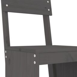 Berkfield Home 3 Piece Garden Bar Set Grey Solid Wood Pine - thumbnail 5