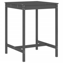 Berkfield Home 3 Piece Garden Bar Set Grey Solid Wood Pine - thumbnail 6