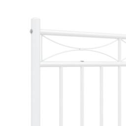 Berkfield Home Metal Bed Frame with Headboard White 140x200 cm - thumbnail 8