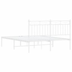 Berkfield Home Metal Bed Frame with Headboard White 140x200 cm - thumbnail 7