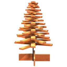 Berkfield Home Festive Wooden Christmas Tree for Decoration Wax Brown 80 cm Soli - thumbnail 4