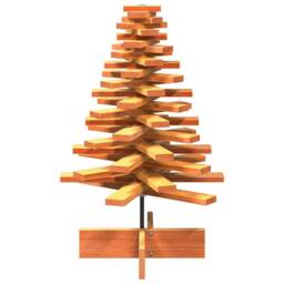 Berkfield Home Festive Wooden Christmas Tree for Decoration Wax Brown 80 cm Soli