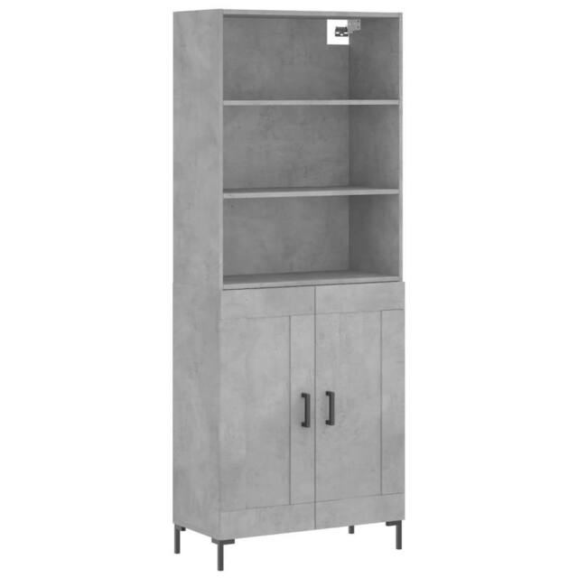 Berkfield Home Highboard Concrete Grey 69.5x34x180 cm Engineered Wood - image 1