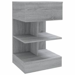 Berkfield Home Bedside Cabinet Grey Sonoma 40x35x65 cm Engineered Wood - Size: 40 x 35 x 65 cm - thumbnail 2