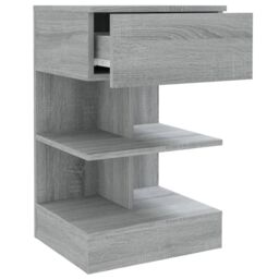 Berkfield Home Bedside Cabinet Grey Sonoma 40x35x65 cm Engineered Wood - Size: 40 x 35 x 65 cm - thumbnail 3