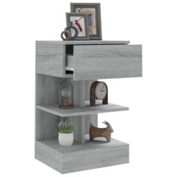 Berkfield Home Bedside Cabinet Grey Sonoma 40x35x65 cm Engineered Wood - Size: 40 x 35 x 65 cm - thumbnail 6