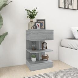 Berkfield Home Bedside Cabinet Grey Sonoma 40x35x65 cm Engineered Wood - Size: 40 x 35 x 65 cm - thumbnail 1