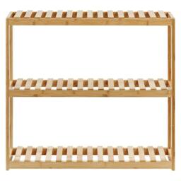 Wyld and Coco Bamboo 3-Shelf Wall Unit Light Brown W60 x D15 x H54cm - thumbnail 2