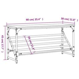 Berkfield Home Shoe Rack Sonoma Oak 90x30x45 cm Engineered Wood in Brown - Size: 90 x 30 x 45 cm - thumbnail 9