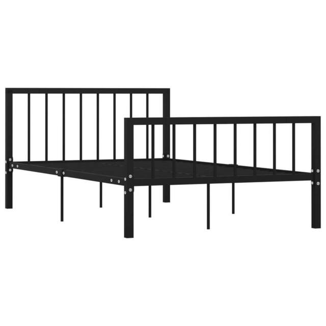 Berkfield Home Bed Frame Black Metal 120x200 cm - Size: Small Double - image 1