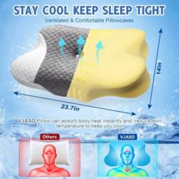 KORVIXA Ergonomic Memory Foam Bed Pillow in Grey - Size: Single - thumbnail 2