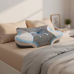 KORVIXA Ergonomic Memory Foam Bed Pillow in Grey - Size: Single - thumbnail 4