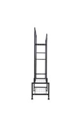 H&O Direct Metal Double-Rod Clothes Rack with Shelves & Wheels in Black - thumbnail 6
