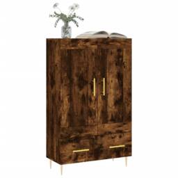 Berkfield Home Highboard Smoked Oak 69.5x31x115 cm Engineered Wood in Brown - thumbnail 3