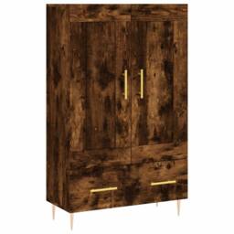 Berkfield Home Highboard Smoked Oak 69.5x31x115 cm Engineered Wood in Brown - thumbnail 1