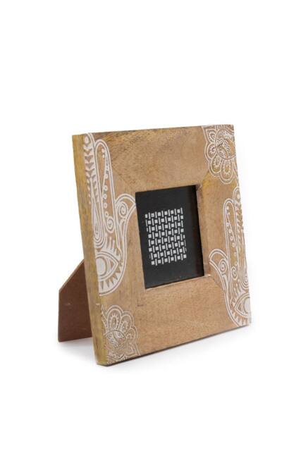 KDMD Hansa White Mango Wood Picture Frame for 10x15cm Photos, 20x20x2cm in Brown - Size: 20 x 20 x 2 cm - image 1