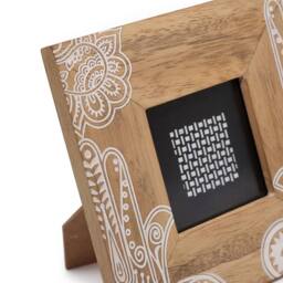 KDMD Hansa White Mango Wood Picture Frame for 10x15cm Photos, 20x20x2cm in Brown - Size: 20 x 20 x 2 cm - thumbnail 2