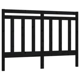 Berkfield Home Beautiful Bed Headboard Black 126x4x100 cm Solid Wood Pine - Size: 126 x 4 x 100 cm - thumbnail 3