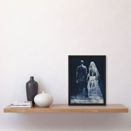Artery8 Wall Art Print Until Death Do Us Part I Conceptual Cyanotype Framed Art Picture in Blue - Size: A4 - thumbnail 4