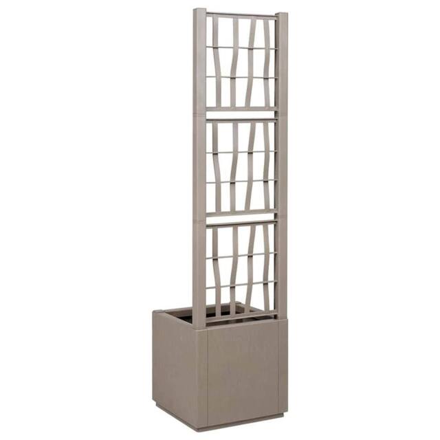 Berkfield Home Modern Garden Planter with Trellis - Light Brown - 36x36x140 cm - PP in Grey - Size: 36 x 36 x 140 cm - image 1