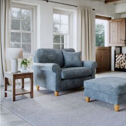 The Great Sofa Company Flora Snuggle Chair Glory Steel in Dark Blue - thumbnail 1
