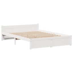 Berkfield Home Bed Frame with Headboard without Mattress White 120x200 cm - Size: Small Double - thumbnail 5