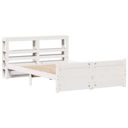 Berkfield Home Bed Frame with Headboard without Mattress White 120x200 cm - Size: Small Double - thumbnail 3