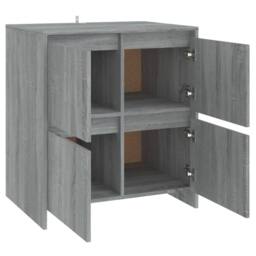 Berkfield Home Sideboards 2 pcs Grey Sonoma 70x41x75 cm Engineered Wood - Size: 70 x 41 x 75 cm - thumbnail 6