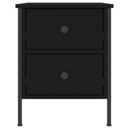 Berkfield Home Bedside Cabinet Black 40x42x50 cm Engineered Wood - Size: 40 x 42 x 50 cm - thumbnail 5