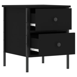 Berkfield Home Bedside Cabinet Black 40x42x50 cm Engineered Wood - Size: 40 x 42 x 50 cm - thumbnail 6