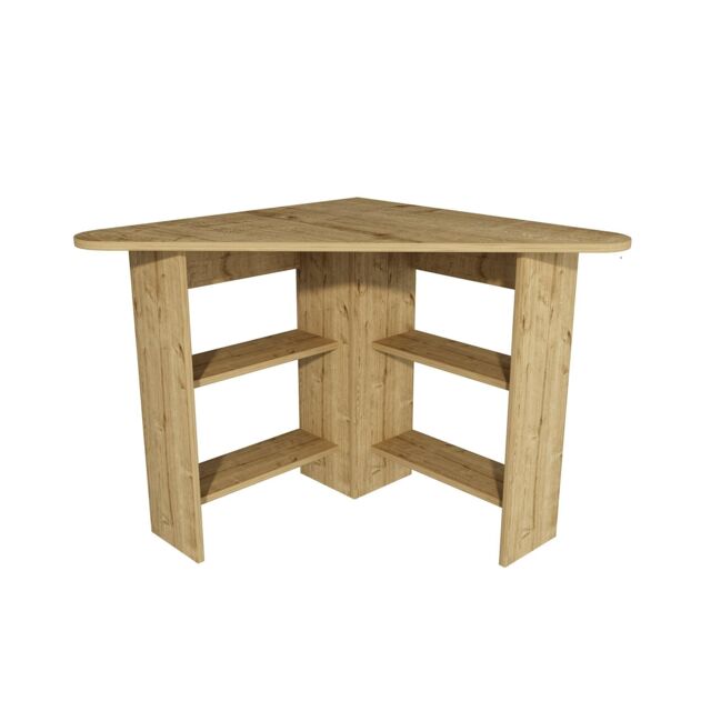 Destina Home Corner Computer Desk with Shelves in Light Oak - Size: 1 Pack - image 1
