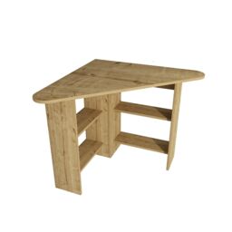 Destina Home Corner Computer Desk with Shelves in Light Oak - Size: 1 Pack - thumbnail 5