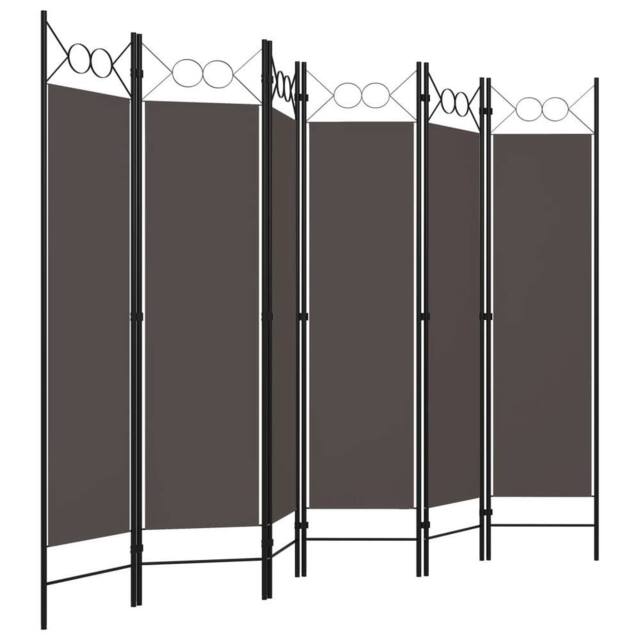 Berkfield Home Practical 6-Panel Room Divider Anthracite 240x180 cm in Charcoal - image 1