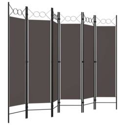 Berkfield Home Practical 6-Panel Room Divider Anthracite 240x180 cm in Charcoal - thumbnail 1
