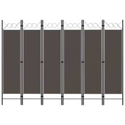 Berkfield Home Practical 6-Panel Room Divider Anthracite 240x180 cm in Charcoal - thumbnail 2