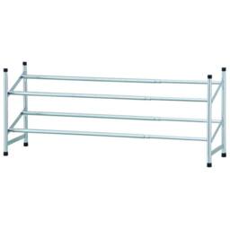 FLAVORA Chrome 2 Tier Expandable Stackable Shoe Rack in Silver - Size: 100 cm x 15 cm - thumbnail 4