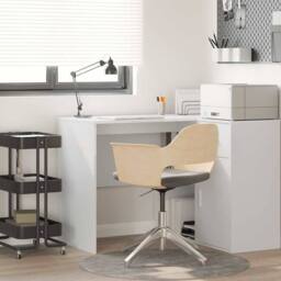 Berkfield Home Writing Desk White Engineered wood Medium Storage Writing Desk - thumbnail 2