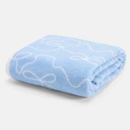 OHS Bows 100% Premium Cotton Bath Towel Hotel Quality Soft Absorbent in Blue - thumbnail 2