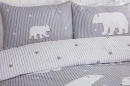Rapport Home Polar Bear Bed Cover Duvet Cover Set with Pillowcase in Grey - Size: Single - thumbnail 2
