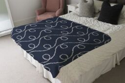 Benjamin Tate Design Swirled Rope Blanket in Natural - Size: 120 cm x 150 cm - thumbnail 3