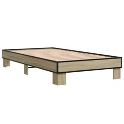Berkfield Home Bed Frame without Mattress Sonoma Oak 75x190 cm Small Single in Brown - thumbnail 3