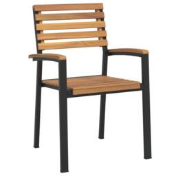 Berkfield Home 7 Piece Garden Dining Set Solid Wood Acacia & Metal in Brown - thumbnail 4