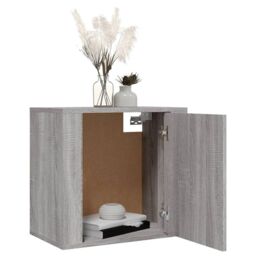 Berkfield Home Wall-mounted Bedside Cabinet Grey Sonoma 50x30x47 cm - Size: 50 x 30 x 47 cm - thumbnail 4