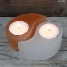 KDMD Selenite Ying Yang Candle Holder in Orange - thumbnail 2