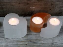 KDMD Selenite Ying Yang Candle Holder in Orange - thumbnail 3